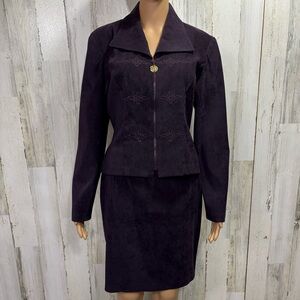 Fashion‎ Bug Vintage Eggplant Purple Blazer Skirt Suit